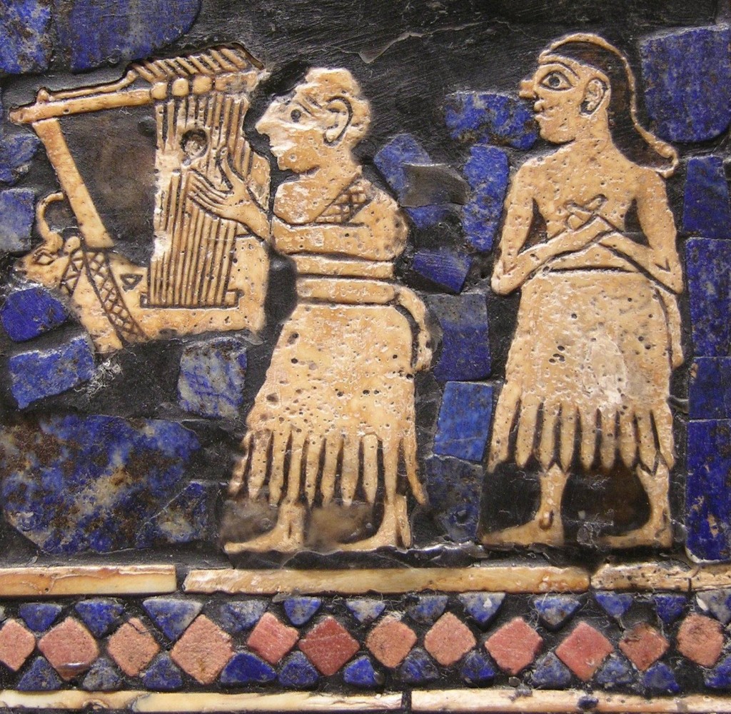 Músico tocando lira, Estandarte de Ur.