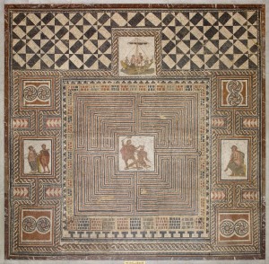 Teseu mata o Minotauro, mosaico