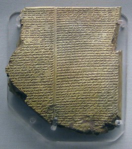 Tablete contendo a Epopeia de Gilgamesh.