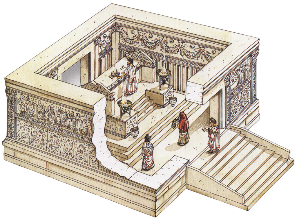 Ara Pacis: reconstituição artística.