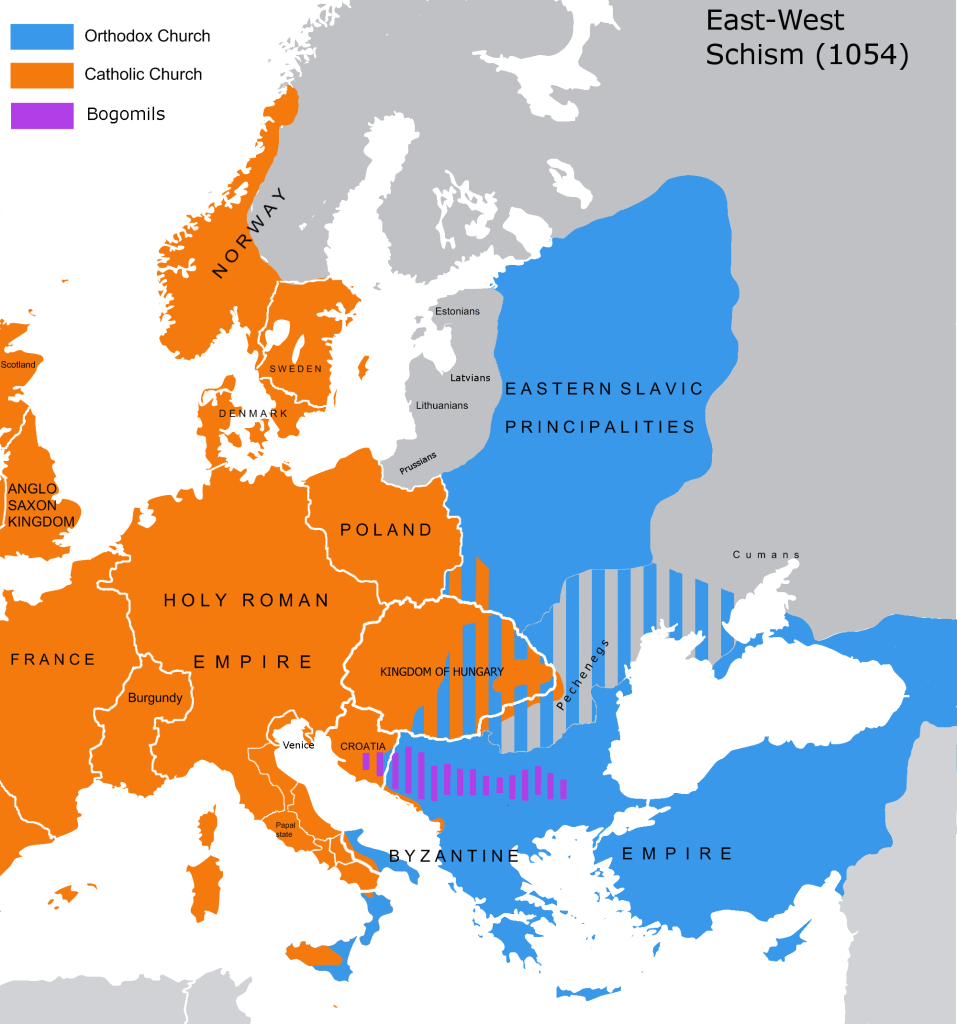 A Europa depois do Grande Cisma do Oriente, em 1054