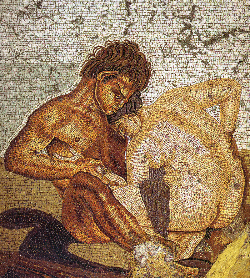 Sátiro e ninfa, Casa do Fauno, Pompeia.