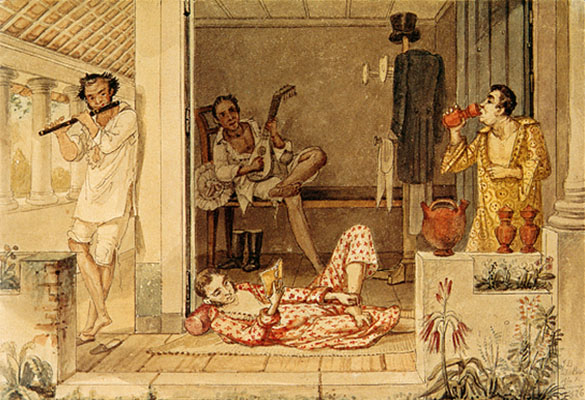 Passatempo dos ricos depois do jantar, Debret
