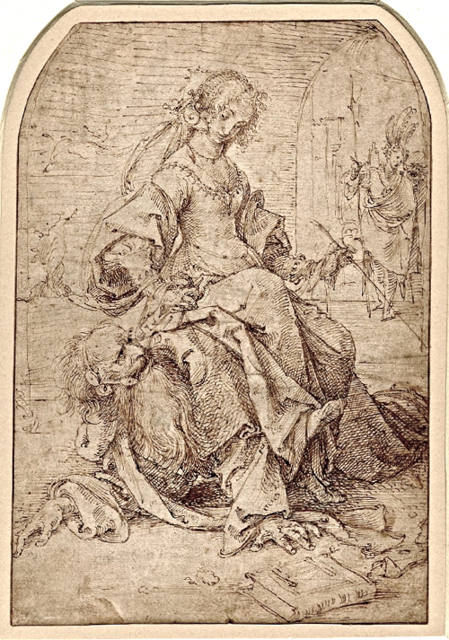Filis cavalga Aristóteles, desenho, Jan de Beer (1450-1536).