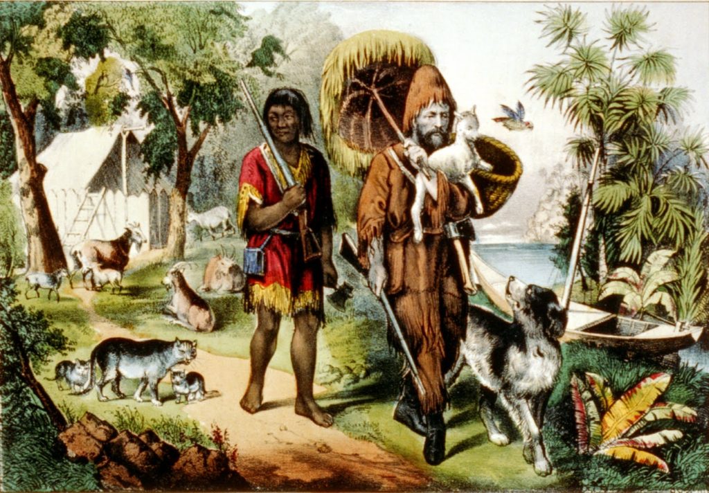 Robinson Crusoé e Sexta-Feira.