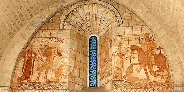 Afresco monastério templário de Villedieu, França