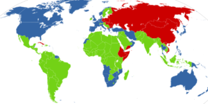 Primeiro, segundo e terceiro mundo.