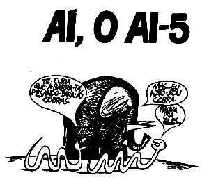 Charge de Ziraldo, depois do decreto do AI-5.