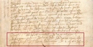 Penúltima pagina da Carta de Pero Vaz de Caminha.